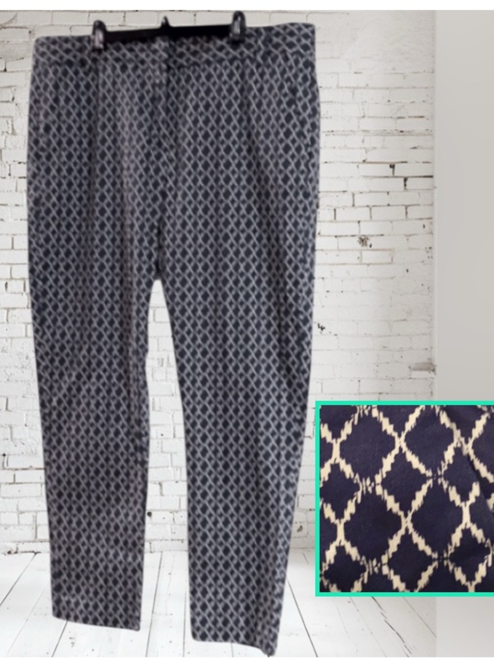 Blue & White Quatrefoil Pants (size 12)